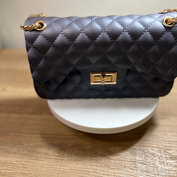Dark Gray Classic Quilted Jelly Handbag - Picture 3 of 6